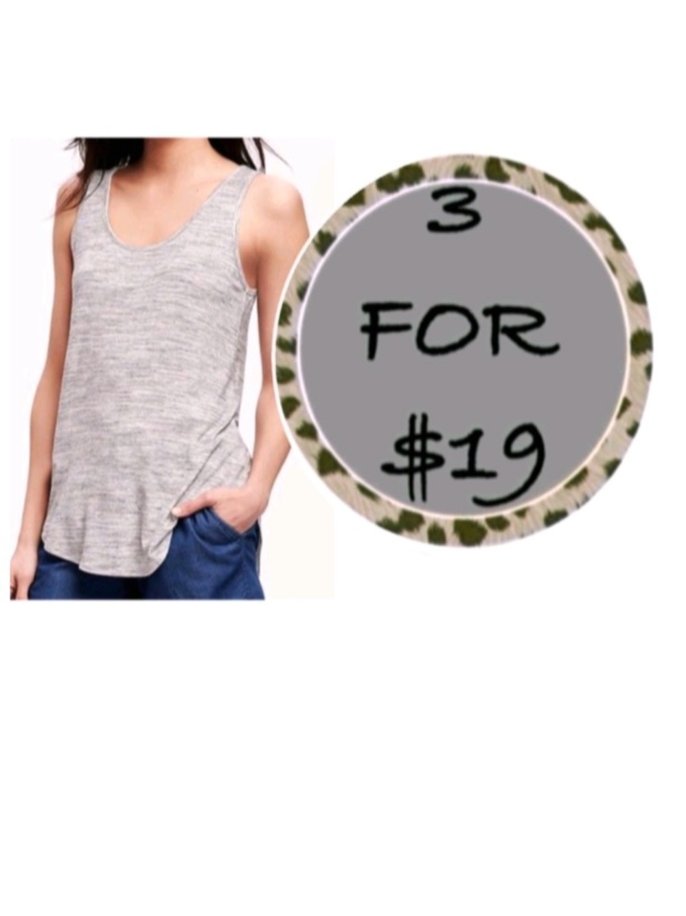 3/$19 Gap vneck curved hem tank sleeveless tee